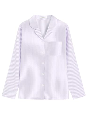 Image of Latuza Women's Cotton Long Sleeve Pajama Set Seersucker Button Down Pj Set