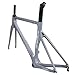 KLWEKJSD 46/48/50/52/54cm Road Bike Frame, QR 100/130mm C Brake Carbon Fiber Frameset with Carbon Fork Internal Routing Racing Frame (Color : Light Gray, Size : 46cm)