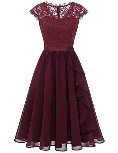 Image of Wedtrend Women's Bridesmaid Dresses Short Prom Dress Ruffle Semi Formal Cocktail Dresses Floral Homecoming Dress
