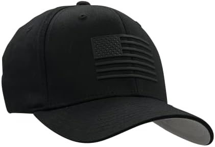 The Pride American Flag Flexfit hat Military Premium 3D Patch Baseball Cap for Men Women: Decorated in USA (6277S-Black-Matt-Small) 6277-black-matte
