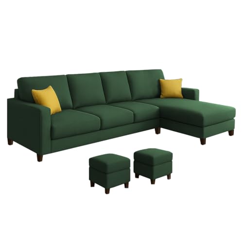 Image of Casaliving Rolando 6 Seater L Shape Sofa Set for Living Room Left Side (Green, 6 Seater - RHS) Sofa Set