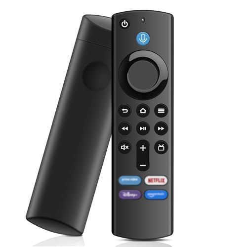 Mando a distancia de voz (3 Gen), mando a distancia fir-stick con cuatro teclas de elección rápida aplicable Smart TV (Lite & Gen 2 & Gen 3 & 4K & Cube)