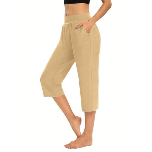 Générique Corsaire Femme été - Pantalon décontracté Femme été Jogging Loisirs Sarouel Confortable Pantacourt Yoga Pantalons Douce/Doux Survêtement...