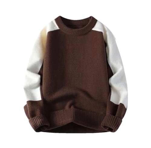 Men's Winter Casual O-Neck Sweater - Knitted Patchwork Youthful Vitality Fashion Pullover