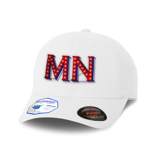 Flexfit Cap for Men & Women Embroidered Minnesota Red Stars Mn Minnesotan North Gopher Hats Baseball Small Medium White Design Only