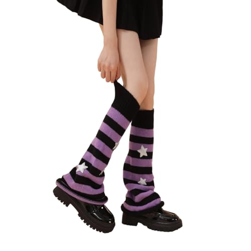 Leg Warmers for Women Girls Japanese Lolitas Leg Warmer Star Knit Long Socks Leg Stockings