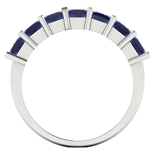 Clara Pucci 1.75 tcw Eternity Wedding Band for Women - 3.5mm Princess Cut Tanzanite Birthstone Gold Ring - 14K White Gold Stacking Bridal Wedding Ring for her4