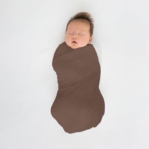 Image of SwaddleDesigns Cotton Muslin Swaddle Blankets for Baby Boy & Baby Girl, Set of 4, Neutral Receiving Blankets for Newborn, Baby Registry & Gift, 46x46 inches, Warm Glow
