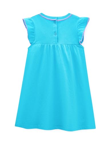Image of HILEELANG Toddler Little Girl Summer Dress Sleeveless Cotton Casual Flower Shirt Playwear Jumper Skirt Sundress