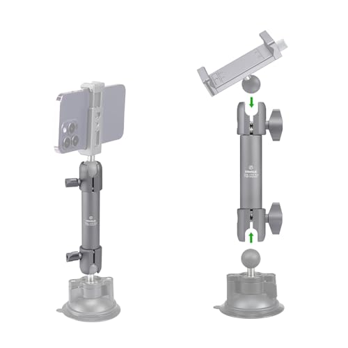 FANAUE Double Socket Arm Medium Arm Compatible,Full Length 5.9" with B Size 1" Ball Components for RAM Mounts (DA-150PRO)