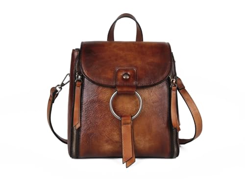 Sac à dos en cuir femme vintage en vachette véritable de haute qualité