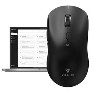 Virtusx AI Mouse, Jethro V1 – AI Voice & Audio Recorder, Note Taking Mouse for Computer & Laptop with Centralized AI Software, AI Writing Tools, Voice Typing, Transcribe, Translate & Summarize