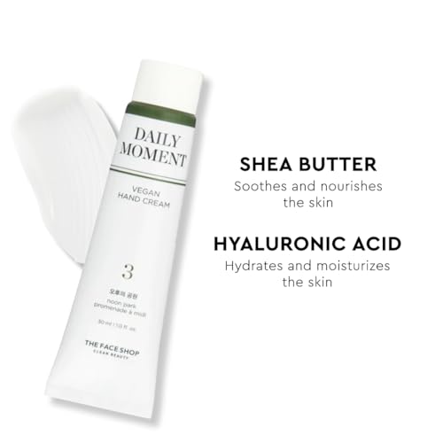 The Face Shop Daily Moment Vegan Hand Cream Noon Park with Hyaluronic Acid & Shea Butter, Non-Greasy & Quick absorbing hand care cream, 30ml - Image 3