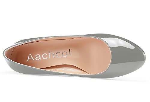 Women Low Chunky Block Kitten Heel Close Round Toe Pumps Slip-on Office Wedding Classic Shoes 2 Inches Heels4