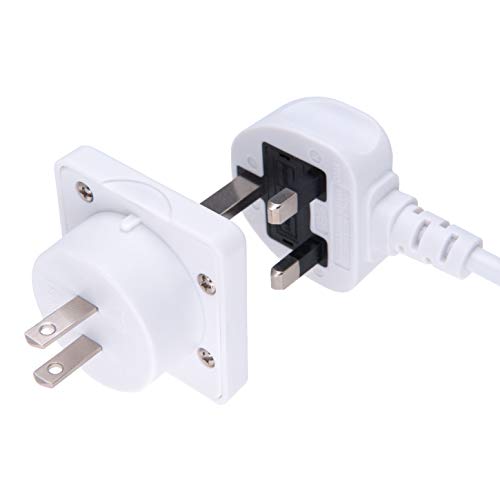 UK para US Adaptador Inglaterra Americano de 3 Clavijas a 13 amperios Enchufe de 2 Clavijas Tipo G a...