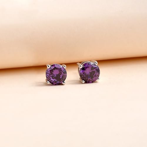 Image of Ornate Jewels 925 Silver 2 Carat American Diamond Solitaire Stud Earrings for Women and Girls | With Certificate of Authenticity and 925 Stamp | Life-time Warranty*