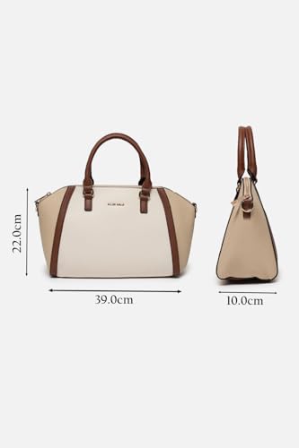 Image of Allen Solly Women's Large Tote Shoulder Bag | PU Leather | Soft Touch | Detachable Sling | College & Daily Carry