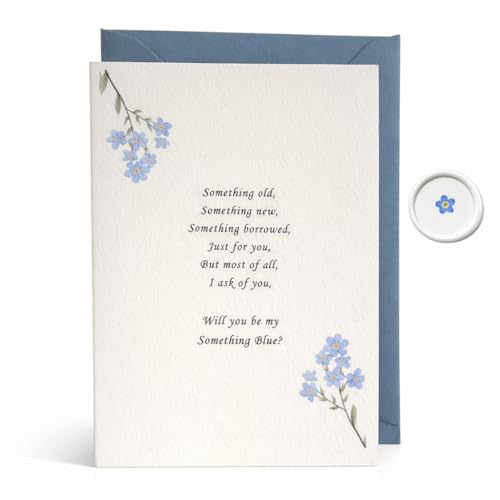 Image of WITHPUNS Will You Be My Something Blue Wedding Proposal Card, A6
