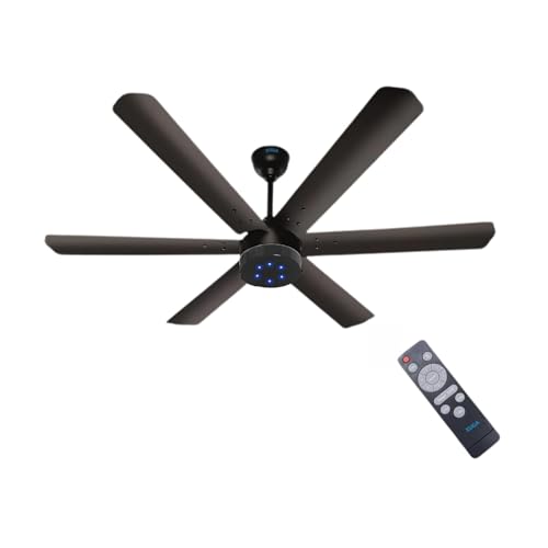 Image of XUGA Jovian F6B Premium Smart 1200mm, BEE 5-star BLDC fan,6 Blade,Remote Ceiling fan for Home, 100% Copper Motor,Energy Saving, High Air Delivery, Aesthetic LED Light (Smoke Brown)(5 Year Warranty)