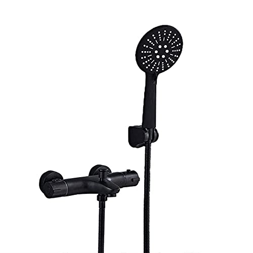 Ensemble mitigeur thermostatique de salle de bain noir mat durable