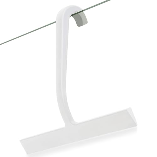 Image of Shower Squeegee for Glass Doors - 10 inch Silicone Squeegee with Built-in Hook, One-Piece Seamless Design, Streak-Free & No-Scratch Window Cleaner for Bathroom, Mirrors & Tiles (White)