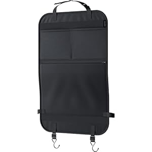 LIONSTRONG® Auto Organizer Kinder Rücksitz schwarz [WASSERDICHT] – Rückenlehnenschutz Auto Kinder universell kompatibel – Autositz Organizer – Sitzschutz Auto Rückenlehne (Einzeln schwarz)