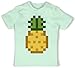 Baby Karneval und Fasching Kostüm - Pixel Ananas - Karneval Kostüm - 1/3 Monate - Mintgrün - Obst - BZ02 - Baby Shirt für Mädchen und Jungen