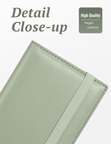 Image of Zreal Checkbook Cover for Women, Premium Vegan Leather Checkbook Holder for Top & Side Tear Duplicate Checks with RFID Blocking (Sage Green)