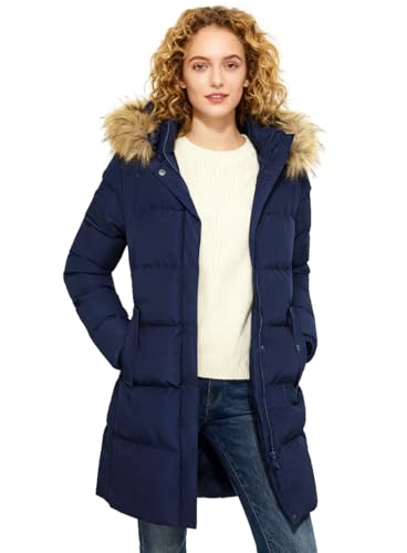 Image of FARVALUE Women's Winter Coat Thicken Puffer Coat Warm Jacket with Removable Fur Hood