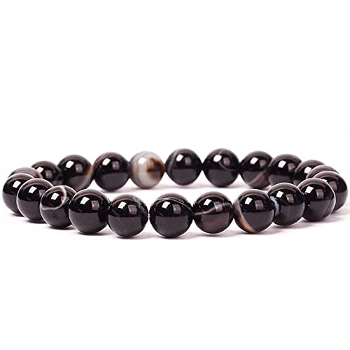 Natural Black Banded Agate Stone Bracelet Round Shape Bracelet Bead Stone Bracelet (B0BTC9PVQ4) Amazon Price History, Amazon Price Tracker