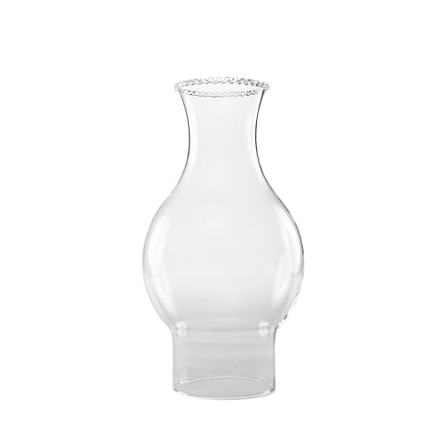 Light of Mine: Replacement 3" x 8 1/2" Large Bulge with Beaded Top Oil Lamp Chimney – Clear Heat-Resistant Glass Chimney for Antique Hurricane & Vintage Lamps (3" x 8.5", Beaded)