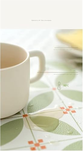 Image of Faux Leather Dining Table Placemats | Heat Insulation & Stain Resistant Waterproof Non Slip Dinner Table Mats | Perfect for Home, Kitchen, Restaurant, Office (Light Green, Set of 2)