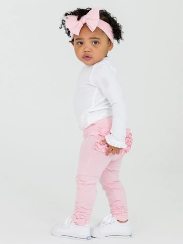 Image of RuffleButts Baby Girls Fall Fall - Stretchy Ruched Toddler Ruffle Leggings