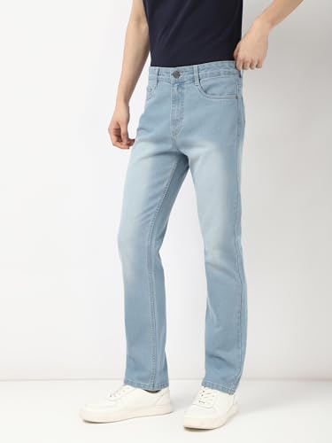 Image of Urbano Fashion Men's Straight Fit Washed Jeans Stretchable