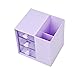 Saikvi Pen Holder Pencil Cup Holder Desk Organizer Office Stationery Supplies Organizers, 4 Compartments Desk Office and School (Purple)