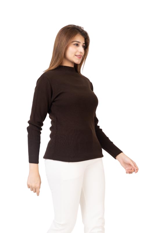Image of TWENTY ME Winter Wear Casual Solid Acrylic Soft & Warm High Neck Skivvy for Women's
