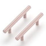 Ravinte 30 Pack | 5 Inch Cabinet Pulls Pink Stainless Steel Kitchen Drawer Pulls Cabinet Handles 5 InchLength, 3 Inch Hole Center