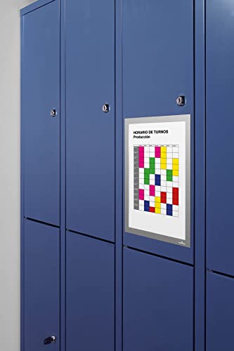 Durable Duraframe Magnetic Frame | A4 Format In Silver | Pack Of 5 Frames | Document Frame For Professional Internal Signage #TOP5