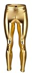 Vantissimo Herren Leder Leggings Made in Germany Lederhose in Gold Hochglanz-Lack Latex-Leder-Optik enganliegend Stretch Hose, Männer Unterwäsche Lange Enge Kunstleder Dessous Meggings (XL)