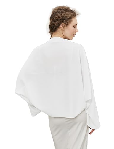 Women Chiffon Shawls and Warps for Evening Dresses Chiffon Cardigan Irregular Shape Double Sleeve Design2