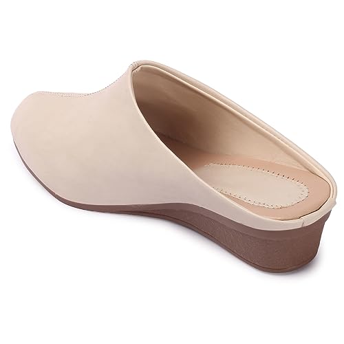 Image of Comfortable Women's Slip-on Wedge Back Open Mules Shoes & Sandals