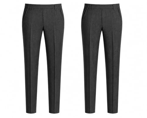 Pantalones de uniforme escolar para niños cómodos con cintura elástica y tela de gran duración