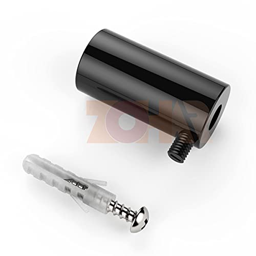 ZOHAR 2 Stück Deckenbefestigung Aufputz-Kabelhalter Wand- und Deckenpins Kabelaufhängung Kabelbefestigung Affenschaukel Kabelhänger mit Schrauben & Dübeln für Textilkabel Lampe DIY Schwarz