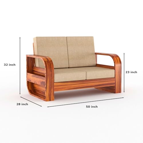 Image of Sheesham Solid Wood Six Seater Sofa Set for Living Room(6 Seater) (Honey)