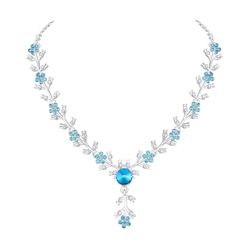 Image of Atasi International American Diamond Style Silver Plated Necklace with Earrings Jewellery Set for Women - Perfect for Party, Wedding, and Engagement