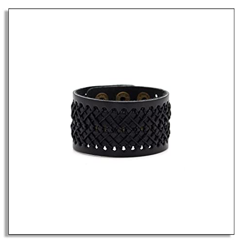 Punk Rock Adjustable Bracelet Braided Wide Leather Wristband Arm Cuff Bracelet2