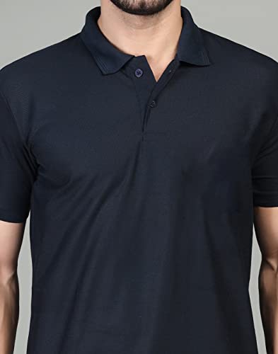 Image of INKKR Men's Casual Polo Neck Half Sleeve Solid T-Shirt (Pack-3)