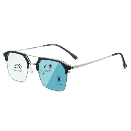 Image of Cyxus Photochromic Glasses for Men Women with Blue Light Blocking 8249 | UV Protection, Eye Protection,Classic Aviator Style,Ideal for Computer Screen Daily Wear