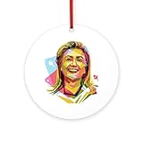 CafePress Pastel Hillary Clinton Round 4' MDF Holiday Ornament