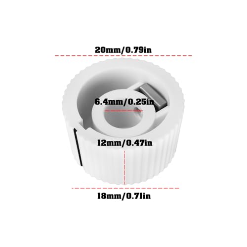 Be In Your Mind 10Pcs Equipment Control Knob 6.4mm Round Hole for Speaker Power Amplifier, White